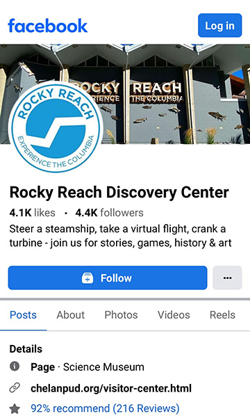 Picture of the Rocky Reach Discovery Center Facebook page 